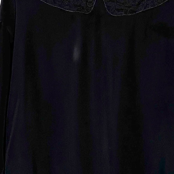 Miu Miu | Black Silk Blend Back Button Down Long Sleeve Blouse Size 44 US 12 - Picture 9 of 9
